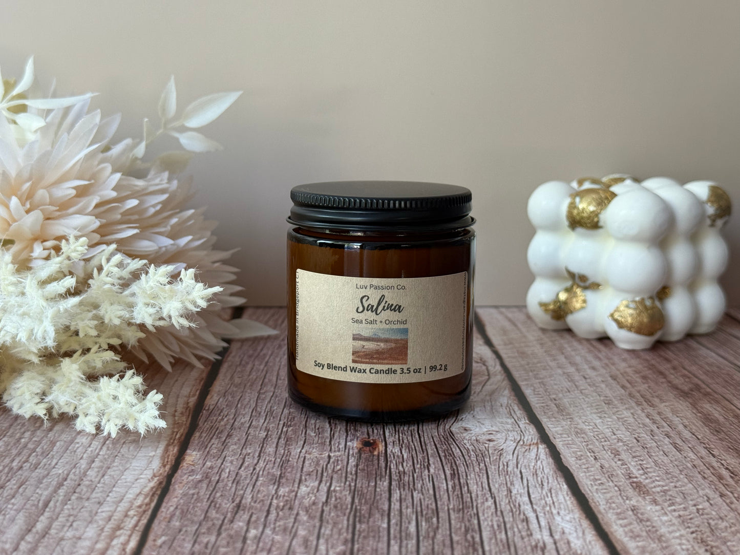 Salina Candle - Soy Candle ( 3.5 oz & 7 oz ) Sea Salt | Orchid