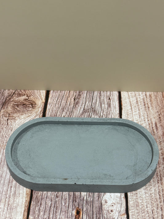 Hand Poured Concrete Tray – Minimalist Modern Decorative Organizer - Catchall Tray for Keys, Soap Bottles, Jewelry, Candles & More - Industrial Home Decor