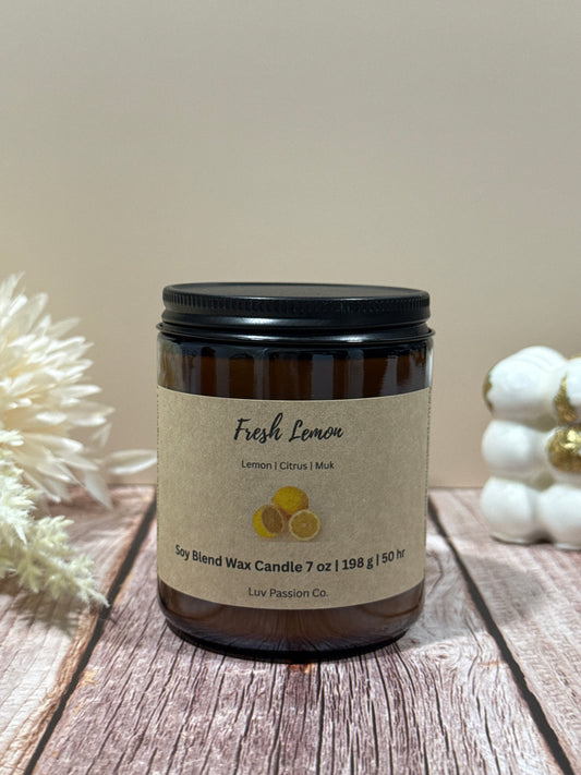 Fresh Lemon - Soy Candle                              ( 3.5 oz & 7 oz )                                              Lemon | Citrus | Musk
