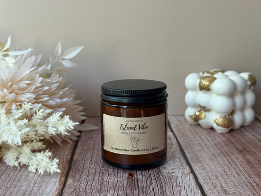 Island Vibe - Soy Candle                  ( 3.5 oz & 7 oz )                             Mango | Coconut Milk